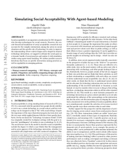 Simulating Social Acceptability With Agent-based Modeling