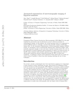Automated segmentation of microtomography imaging of Egyptian mummies