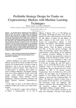 Profitable Strategy Design for Trades on Cryptocurrency Markets with
  Machine Learning Techniques