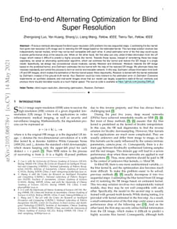 End-to-end Alternating Optimization for Blind Super Resolution