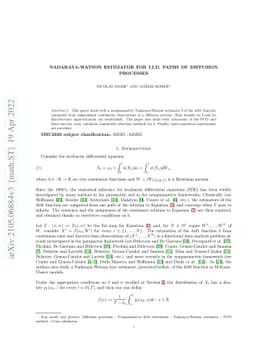 Nadaraya-Watson Estimator for I.I.D. Paths of Diffusion Processes
