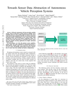 Towards Sensor Data Abstraction of Autonomous Vehicle Perception Systems