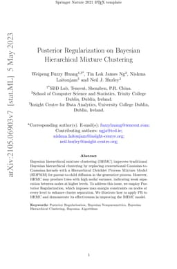 Posterior Regularization on Bayesian Hierarchical Mixture Clustering