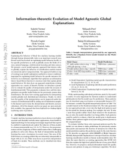 Information-theoretic Evolution of Model Agnostic Global Explanations