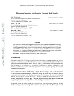Thompson Sampling for Gaussian Entropic Risk Bandits