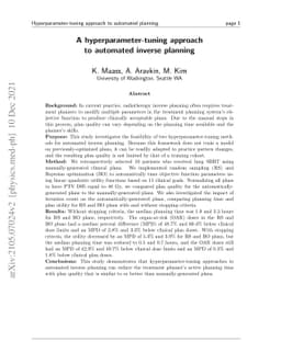 A hyperparameter-tuning approach to automated inverse planning