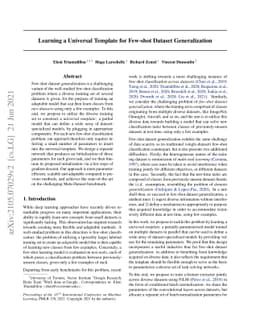 Learning a Universal Template for Few-shot Dataset Generalization