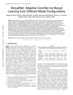 MutualNet: Adaptive ConvNet via Mutual Learning from Different Model
  Configurations