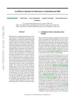 An Effective Baseline for Robustness to Distributional Shift
