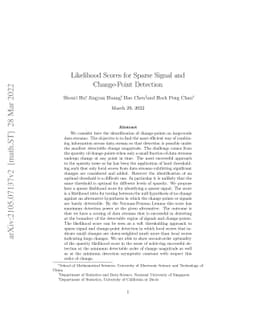 Likelihood Scores for Sparse Signal and Change-Point Detection