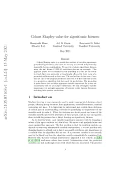 Cohort Shapley value for algorithmic fairness
