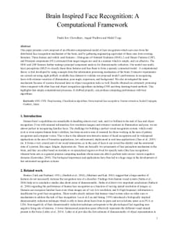 Brain Inspired Face Recognition: A Computational Framework