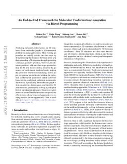 An End-to-End Framework for Molecular Conformation Generation via
  Bilevel Programming