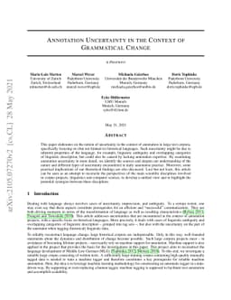 Annotation Uncertainty in the Context of Grammatical Change