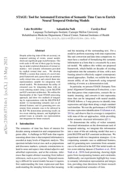 STAGE: Tool for Automated Extraction of Semantic Time Cues to Enrich
  Neural Temporal Ordering Models