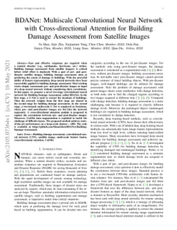 BDANet: Multiscale Convolutional Neural Network with Cross-directional
  Attention for Building Damage Assessment from Satellite Images