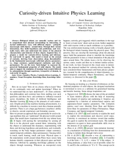 Curiosity-driven Intuitive Physics Learning
