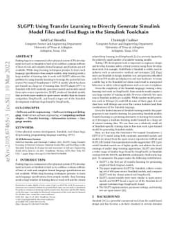 SLGPT: Using Transfer Learning to Directly Generate Simulink Model Files
  and Find Bugs in the Simulink Toolchain