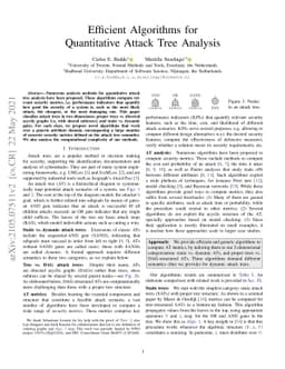 Efficient Algorithms for Quantitative Attack Tree Analysis