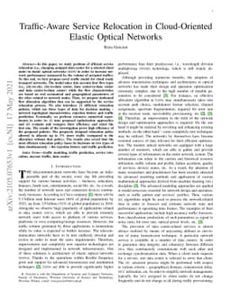 Traffic-Aware Service Relocation in Cloud-Oriented Elastic Optical
  Networks