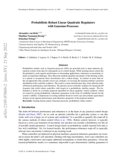 Probabilistic Robust Linear Quadratic Regulators with Gaussian Processes