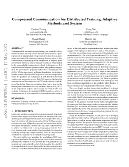 Compressed Communication for Distributed Training: Adaptive Methods and
  System
