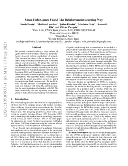 Mean Field Games Flock! The Reinforcement Learning Way