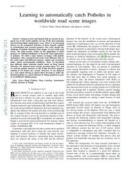 Learning to Automatically Catch Potholes in Worldwide Road Scene Images