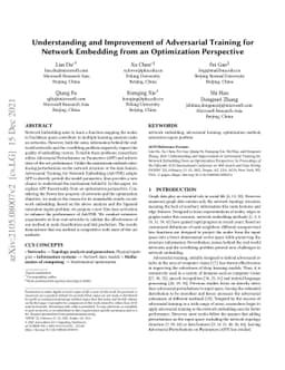 Understanding and Improvement of Adversarial Training for Network
  Embedding from an Optimization Perspective