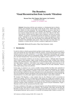 The Boombox: Visual Reconstruction from Acoustic Vibrations