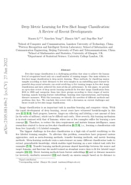 Deep Metric Learning for Few-Shot Image Classification: A Review of
  Recent Developments