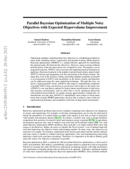 Parallel Bayesian Optimization of Multiple Noisy Objectives with
  Expected Hypervolume Improvement