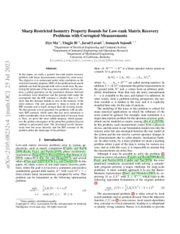 Sharp Restricted Isometry Property Bounds for Low-rank Matrix Recovery
  Problems with Corrupted Measurements