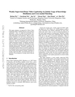 Weakly Supervised Dense Video Captioning via Jointly Usage of Knowledge
  Distillation and Cross-modal Matching