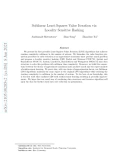 Sublinear Least-Squares Value Iteration via Locality Sensitive Hashing