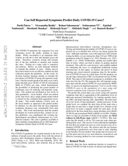 Can Self Reported Symptoms Predict Daily COVID-19 Cases?