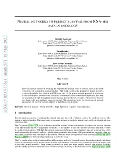 Neural networks to predict survival from RNA-seq data in oncology