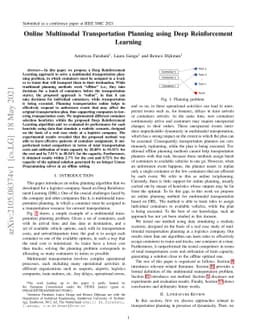 Online Multimodal Transportation Planning using Deep Reinforcement
  Learning