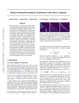 Relative Positional Encoding for Transformers with Linear Complexity