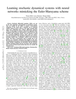Learning stochastic dynamical systems with neural networks mimicking the
  Euler-Maruyama scheme