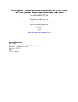 Implementation and Evaluation of a Multivariate Abstraction-Based,
  Interval-Based Dynamic Time-Warping Method as a Similarity Measure for
  Longitudinal Medical Records