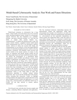 Model-based Cybersecurity Analysis: Past Work and Future Directions