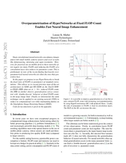 Overparametrization of HyperNetworks at Fixed FLOP-Count Enables Fast
  Neural Image Enhancement
