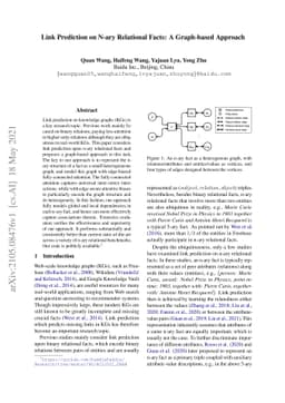 Link Prediction on N-ary Relational Facts: A Graph-based Approach