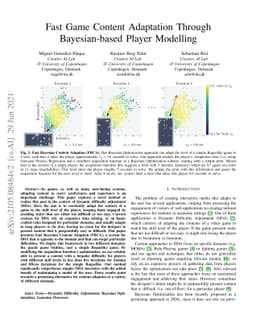 Fast Game Content Adaptation Through Bayesian-based Player Modelling