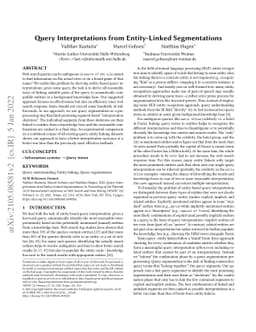Query Interpretations from Entity-Linked Segmentations