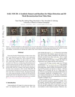 SAIL-VOS 3D: A Synthetic Dataset and Baselines for Object Detection and
  3D Mesh Reconstruction from Video Data