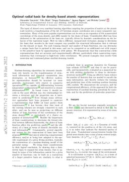 Optimal radial basis for density-based atomic representations