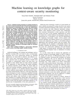 Machine learning on knowledge graphs for context-aware security
  monitoring