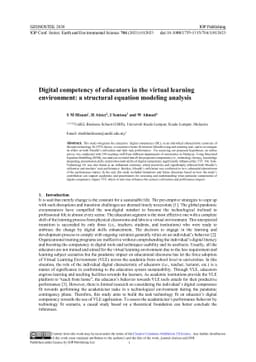 Digital competency of educators in the virtual learning environment: a
  structural equation modeling analysis